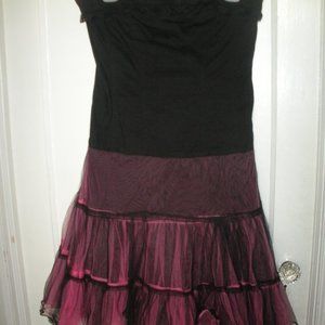 Tripp NYC Black Strapless Dress Pink/Black Tulle